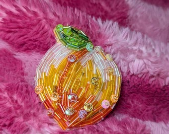 Krista's handmade beaded peach patch